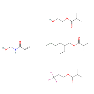 2-Propenoic acid, 2-methyl-, 2-ethylhexyl ester, polymer with alpha-fluoro-omega-(2-((2-methyl-1-oxo-2-propenyl)oxy)ethyl)poly(difluoromethylene), 2-hydroxyethyl 2-methyl-2-propenoate and N-(hydroxymethyl)-2-propenamide