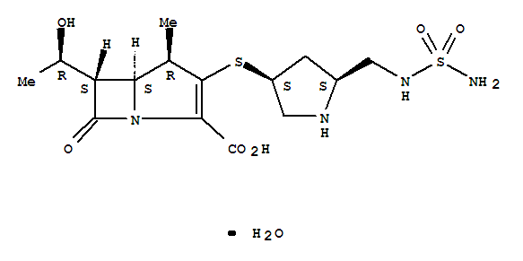 1-Azabicyclo[3.2.0]hept-2-ene-2-carboxylicacid,3-[[(3S,5S)-5-[[(aminosulfonyl)amino]methyl]-3-pyrrolidinyl]thio]-6-[(1R)-1-hydroxyethyl]-4-methyl-7-oxo-,hydrate (1:1), (4R,5S,6S)-