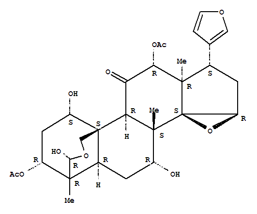 24-Norchola-20,22-diene-4-carboxaldehyde,3,12-bis(acetyloxy)-14,15:21,23-diepoxy-1,7,19-trihydroxy-4,8-dimethyl-11-oxo-,cyclic 4,19-hemiacetal, [C(R),1a,3a,4b,5a,7a,12a,13a,14b,15b,17a]-