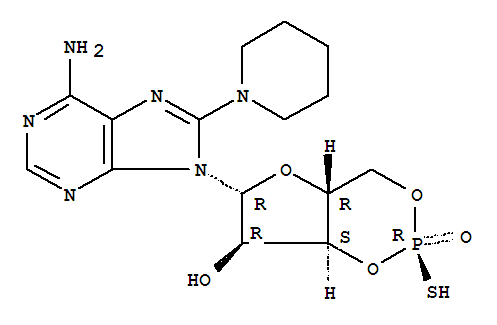 Adenosine,8-(1-piperidinyl)-, cyclic 3',5'-[hydrogen (R)-phosphorothioate] (9CI)