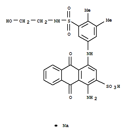 2-Anthracenesulfonicacid,1-amino-9,10-dihydro-4-[[3-[[(2-hydroxyethyl)amino]sulfonyl]-4,5-dimethylphenyl]amino]-9,10-dioxo-,sodium salt (1:1)