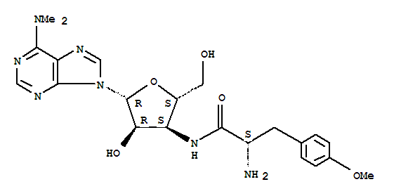 Adenosine,3'-[[(2S)-2-amino-3-(4-methoxyphenyl)-1-oxopropyl]amino]-3'-deoxy-N,N-dimethyl-
