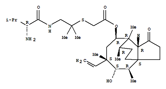 Acetic acid,2-[[2-[[(2R)-2-amino-3-methyl-1-oxobutyl]amino]-1,1-dimethylethyl]thio]-,(3aS,4R,5S,6S,8R,9R,9aR,10R)-6-ethenyldecahydro-5-hydroxy-4,6,9,10-tetramethyl-1-oxo-3a,9-propano-3aH-cyclopentacycloocten-8-ylester