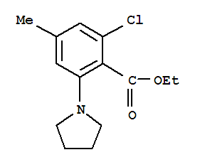 Benzoic acid,2-chloro-4-methyl-6-(1-pyrrolidinyl)-, ethyl ester