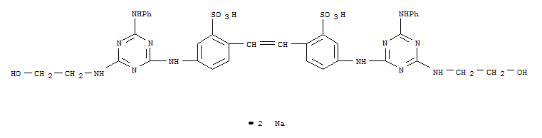 Benzenesulfonic acid,2,2'-(1,2-ethenediyl)bis[5-[[4-[(2-hydroxyethyl)amino]-6-(phenylamino)-1,3,5-triazin-2-yl]amino]-,sodium salt (1:2)