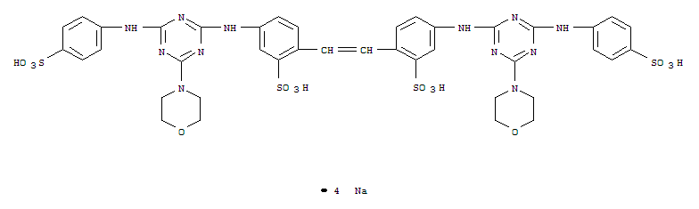 Benzenesulfonic acid,2,2'-(1,2-ethenediyl)bis[5-[[4-(4-morpholinyl)-6-[(4-sulfophenyl)amino]-1,3,5-triazin-2-yl]amino]-,sodium salt (1:4)