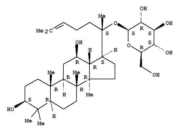 (2S,3R,4S,5S,6R)-2-[(2S)-2-[(3S,5R,8R,9R,10R,12R,13R,14R,17S)-3,12-dihydroxy-4,4,8,10,14-pentamethyl-2,3,5,6,7,9,11,12,13,15,16,17-dodecahydro-1H-cyclopenta[a]phenanthren-17-yl]-6-methylhept-5-en-2-yl]oxy-6-(hydroxymethyl)oxane-3,4,5-triol