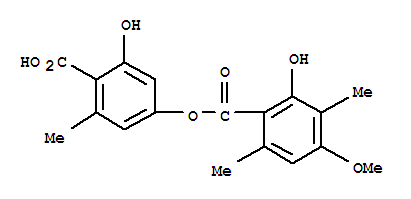 Benzoicacid, 2-hydroxy-4-methoxy-3,6-dimethyl-, 4-carboxy-3-hydroxy-5-methylphenylester