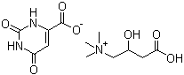3-Carboxy-2-hydroxy-N,N,N-trimethyl-1-propanaminium 1,2,3,6-tetrahydro-2,6-dioxo-4-pyrimidinecarboxylic acid salt