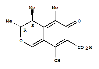 3H-2-Benzopyran-7-carboxylicacid, 4,6-dihydro-8-hydroxy-3,4,5-trimethyl-6-oxo-, (3R,4S)-