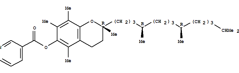3-Pyridinecarboxylicacid,(2R)-3,4-dihydro-2,5,7,8-tetramethyl-2-[(4R,8R)-4,8,12-trimethyltridecyl]-2H-1-benzopyran-6-ylester, rel-