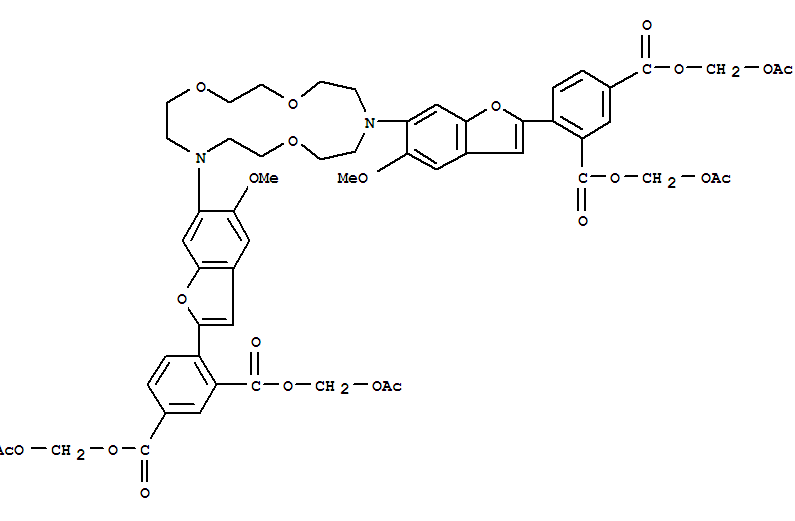 1,3-Benzenedicarboxylicacid,4,4'-[1,4,10-trioxa-7,13-diazacyclopentadecane-7,13-diylbis(5-methoxy-6,2-benzofurandiyl)]bis-,1,1',3,3'-tetrakis[(acetyloxy)methyl] ester