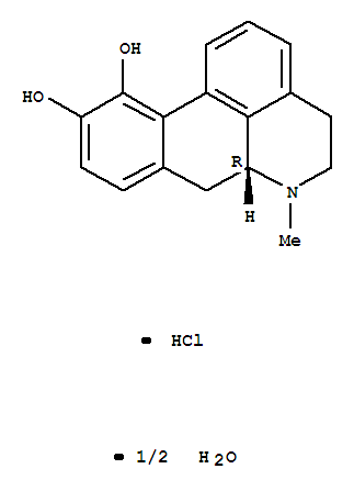 4H-Dibenzo[de,g]quinoline-10,11-diol,5,6,6a,7-tetrahydro-6-methyl-, hydrochloride, hydrate (2:2:1), (6aR)-