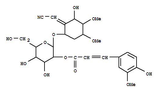 Acetonitrile,[(2S,3R,4S,6R)-2-hydroxy-6-[[2-O-[3-(4-hydroxy-3-methoxyphenyl)-1-oxo-2-propen-1-yl]-b-D-glucopyranosyl]oxy]-3,4-dimethoxycyclohexylidene]-,(2Z)-