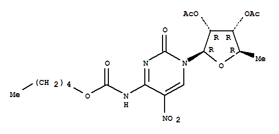 2'',3''-Di-O-acetyl-5''-deoxy-5-nitro-N4-(pentyloxycarbonyl)cytidine