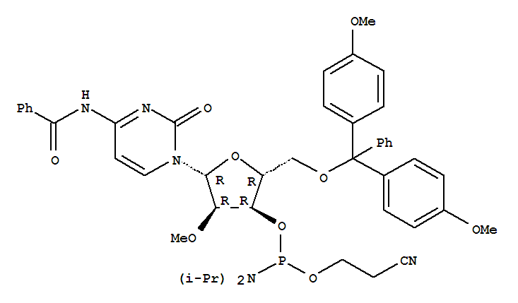 N-[1-[(2R,3R,4R,5R)-5-[[bis(4-methoxyphenyl)-phenylmethoxy]methyl]-4-[2-cyanoethoxy-[di(propan-2-yl)amino]phosphanyl]oxy-3-methoxyoxolan-2-yl]-2-oxopyrimidin-4-yl]benzamide