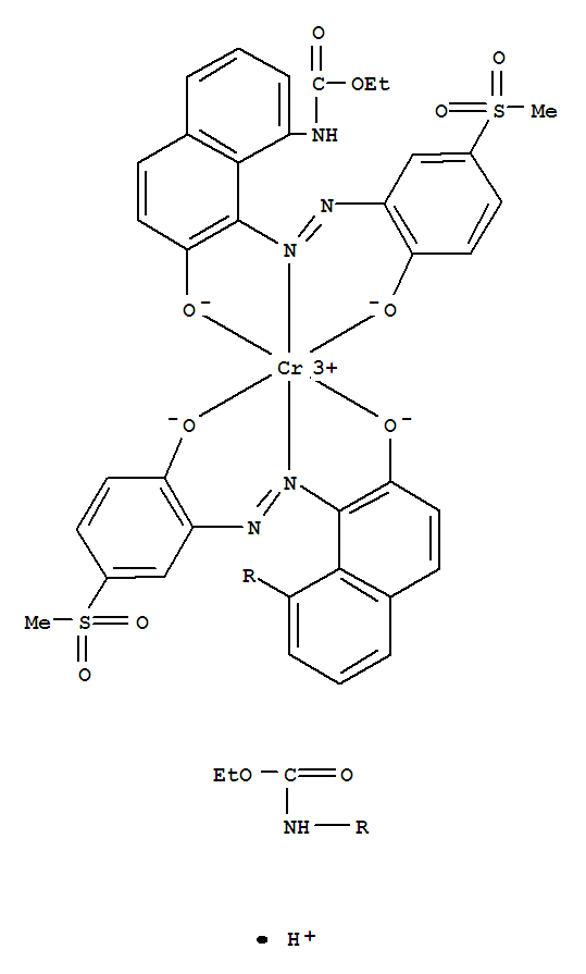 Chromate(1-), bis[ethyl[7-hydroxy-8-[[2-hydroxy-5-(methylsulfonyl)phenyl]azo]-1-naphthalenyl]carbamato(2-)]-,hydrogen, (OC-6-11)- (9CI)