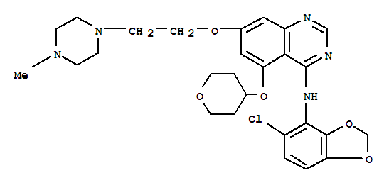 4-Quinazolinamine,N-(5-chloro-1,3-benzodioxol-4-yl)-7-[2-(4-methyl-1-piperazinyl)ethoxy]-5-[(tetrahydro-2H-pyran-4-yl)oxy]-