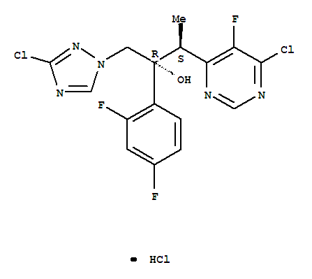 4-Pyrimidineethanol,6-chloro-a-[(3-chloro-1H-1,2,4-triazol-1-yl)methyl]-a-(2,4-difluorophenyl)-5-fluoro-b-methyl-, hydrochloride (1:1), (aR,bS)-rel-