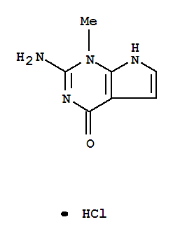 4H-Pyrrolo[2,3-d]pyrimidin-4-one,2-amino-1,7-dihydro-1-methyl-, hydrochloride (1:1)