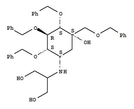 D-epi-Inositol,3,4-dideoxy-4-[[2-hydroxy-1-(hydroxymethyl)ethyl]amino]-2-C-[(phenylmethoxy)methyl]-1,5,6-tris-O-(phenylmethyl)-