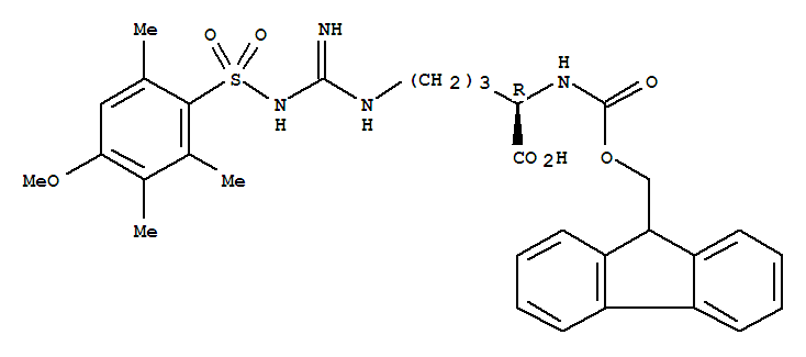 D-Ornithine,N2-[(9H-fluoren-9-ylmethoxy)carbonyl]-N5-[imino[[(4-methoxy-2,3,6-trimethylphenyl)sulfonyl]amino]methyl]-