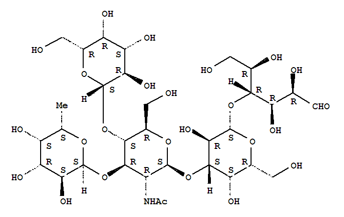 D-Glucose,O-6-deoxy-a-L-galactopyranosyl-(1®3)-O-[b-D-galactopyranosyl-(1®4)]-O-2-(acetylamino)-2-deoxy-b-D-glucopyranosyl-(1®3)-O-b-D-galactopyranosyl-(1®4)-
