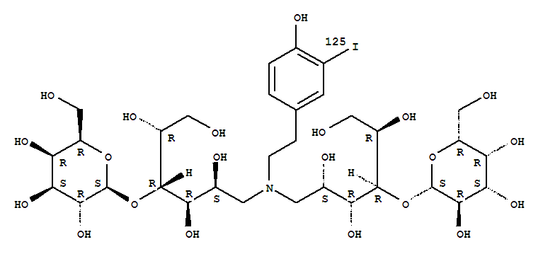 D-Glucitol,1,1'-[[2-[4-hydroxy-3-(iodo-125I)phenyl]ethyl]imino]bis[1-deoxy-4-O-b-D-galactopyranosyl- (9CI)