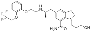 (–)-1-(3-Hydroxypropyl)-5-[(2R)-2-[[2-[2-(2,2,2-trifluoroethoxy)phenoxy]ethyl]amino]propyl]-2,3-di-hydro-1H-indole-7-carboxamide