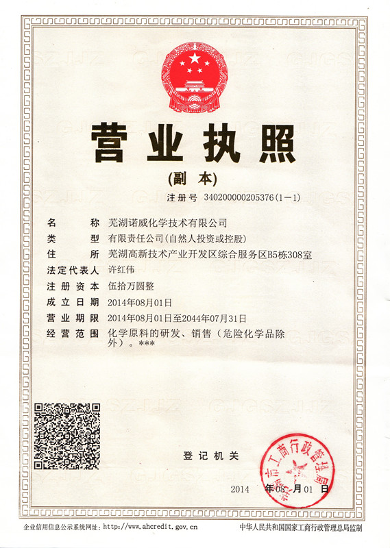 Wuhu Nuowei Chemistry Co.,Ltd
