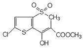 6-chloro-4-hydroxy-2-methyl-3-methoxycarbonyl-2H-thieno[2,3-e]-1,2-thiazine-1,1-dioxide